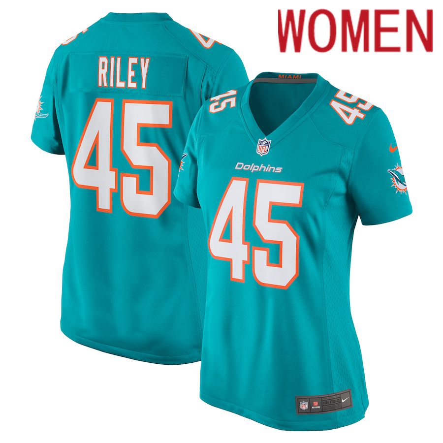 Women Miami Dolphins 45 Duke Riley Nike Green Game NFL Jersey